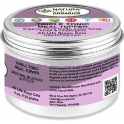 Natura Petz Organics TINKLE TONIC MEAL TOPPER* Urethral Blockage Support* Cat Supplement -Meow Meals 314211 PT3. AC SS1800 V1692637613