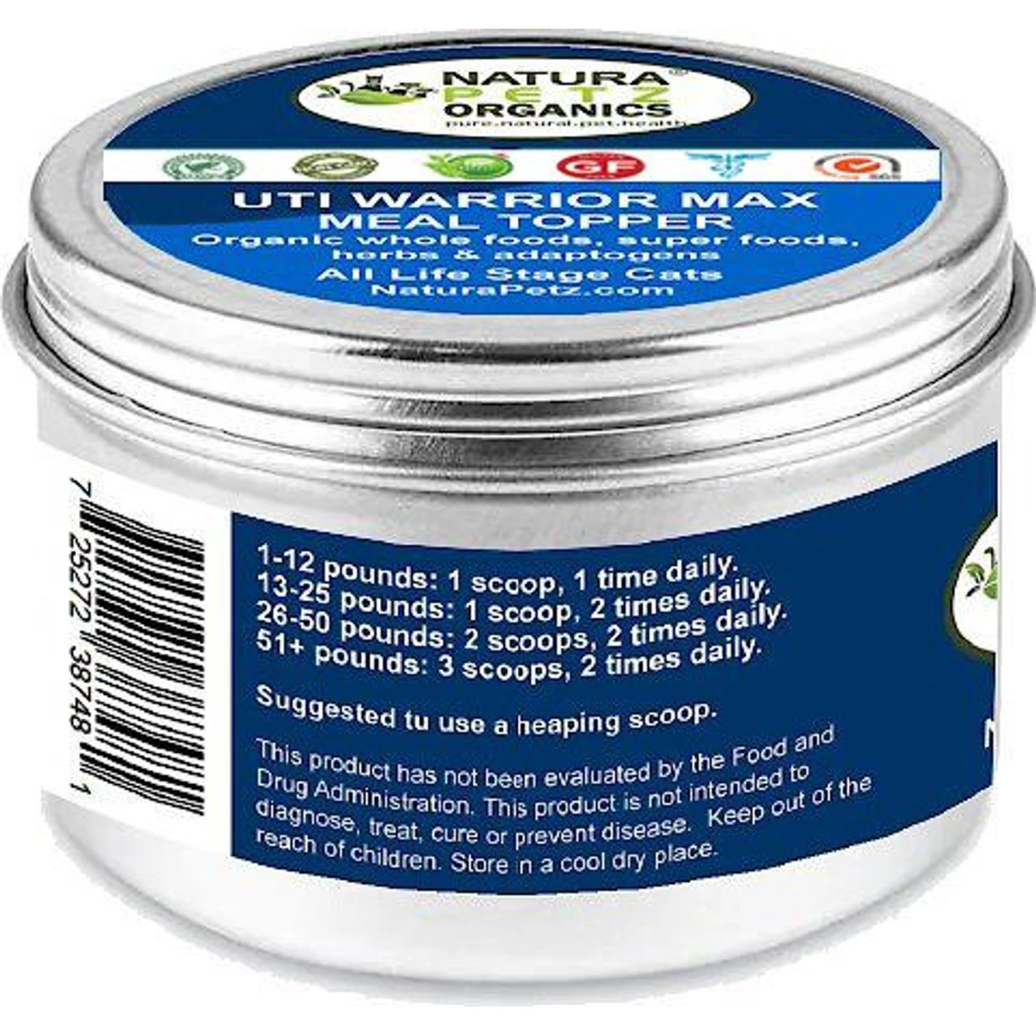 Natura Petz Organics UTI WARRIOR MAX MEAL TOPPER* Chronic Urinary Tract Infection & Inflammation Support* Cat Supplement 4 Natura Petz Organics UTI WARRIOR MAX MEAL TOPPER* Chronic Urinary Tract Infection & Inflammation Support* Cat Supplement - Image 2