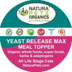 Natura Petz Organics YEAST RELEASE MAX MEAL TOPPER* Master Blend Candida Yeast Defense Support* Cat Supplement -Meow Meals 314227 PT2. AC SS1800 V1695742899