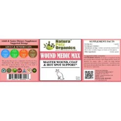 Natura Petz Organics Wound Medic Max Cat Supplement, 90 Count -Meow Meals 314446 PT2. AC SS1800 V1692035458