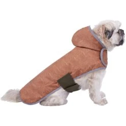 Frisco Lightweight Olive Reversible Packable Dog Raincoat -Meow Meals 315116 PT2. AC SS1800 V1646436123