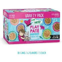 Weruva B.F.F. PLAY Best Feline Friend Pate Lovers, Aw Yeah! Blue Pate Buffet Variety Pack Wet Cat Food -Meow Meals 315733 PT1. AC SS1800 V1682626393