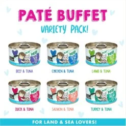 Weruva B.F.F. PLAY Best Feline Friend Pate Lovers, Aw Yeah! Blue Pate Buffet Variety Pack Wet Cat Food -Meow Meals 315733 PT2. AC SS1800 V1682699872