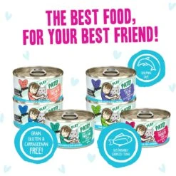 Weruva B.F.F. PLAY Best Feline Friend Pate Lovers, Aw Yeah! Blue Pate Buffet Variety Pack Wet Cat Food -Meow Meals 315733 PT4. AC SS1800 V1682627568