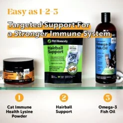 PetHonesty Lysine Immune Health+ Tuna & Chicken Flavored Powder Immune Supplement For Cats, 4.2-oz Bottle -Meow Meals 315793 PT6. AC SS1800 V1626817368