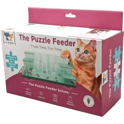 Ethical Pet Doc & Phoebe Puzzle Cat Feeder, Blue/White -Meow Meals 316060 PT2. AC SS1800 V1631780228