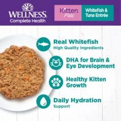 Wellness Complete Health Kitten Whitefish & Tuna Formula Grain-Free Canned Cat Food, Case Of 24 -Meow Meals 333297 PT2. AC SS1800 V1690904623