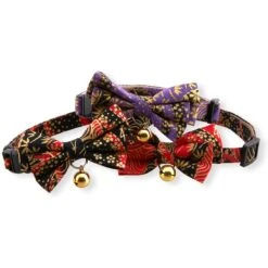 Necoichi Gilded Gold Bow Tie Breakaway Cat Collar -Meow Meals 335341 PT6. AC SS1800 V1643679394