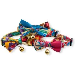 Necoichi Yukata Bow Tie Breakaway Cat Collar -Meow Meals 335345 PT5. AC SS1800 V1644918710