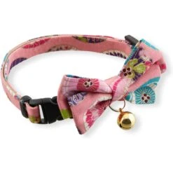 Necoichi Temari Bow Tie Breakaway Cat Collar -Meow Meals 335349 PT2. AC SS1800 V1633990907