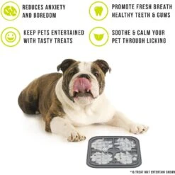 Hyper Pet IQ Enterain Dog & Cat Lick Mat, Gray -Meow Meals 338384 PT2. AC SS1800 V1634654500