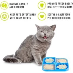 Hyper Pet IQ Banquet Dog & Cat Lick Mat, Blue/Gray -Meow Meals 338386 PT2. AC SS1800 V1634651503