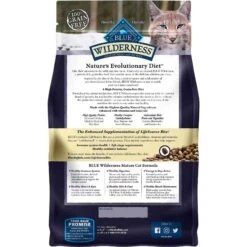 Blue Buffalo Wilderness High Protein Natural Grain-Free Chicken Mature Dry Cat Food & Blue Buffalo Wilderness Pate Variety Pack Duck, Chicken & Salmon Grain-Free Cat Canned Food -Meow Meals 338653 PT2. AC SS1800 V1635897913