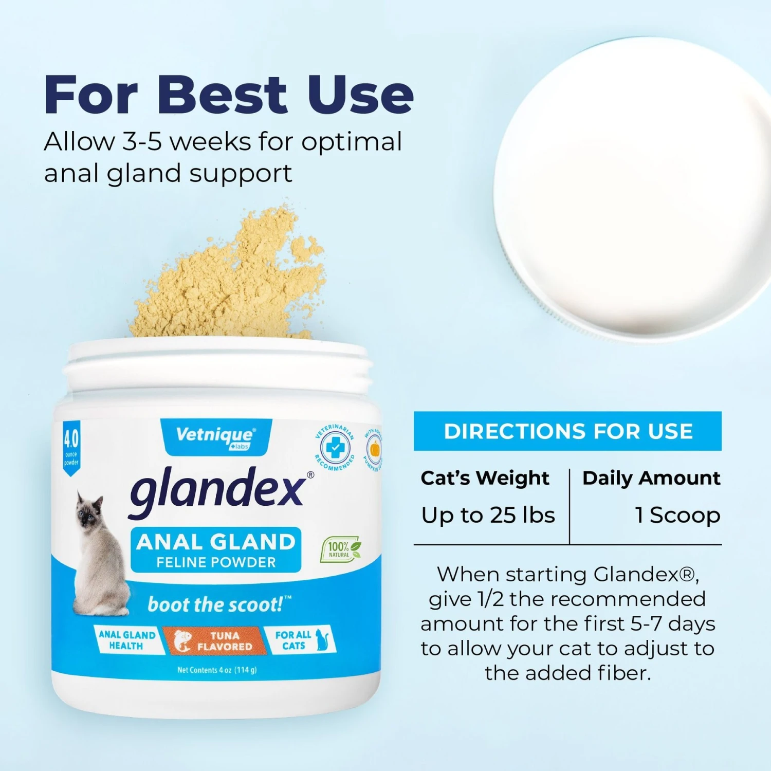 Vetnique Labs Glandex Tuna Flavored Powder Digestive Supplement For Cats 9 Vetnique Labs Glandex Tuna Flavored Powder Digestive Supplement For Cats - Image 7