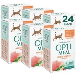 Optimeal Indoor Chicken & Turkey Recipe Tender Morsels In Gravy Recipe Wet Cat Food, 3-oz Pouch, Case Of 24