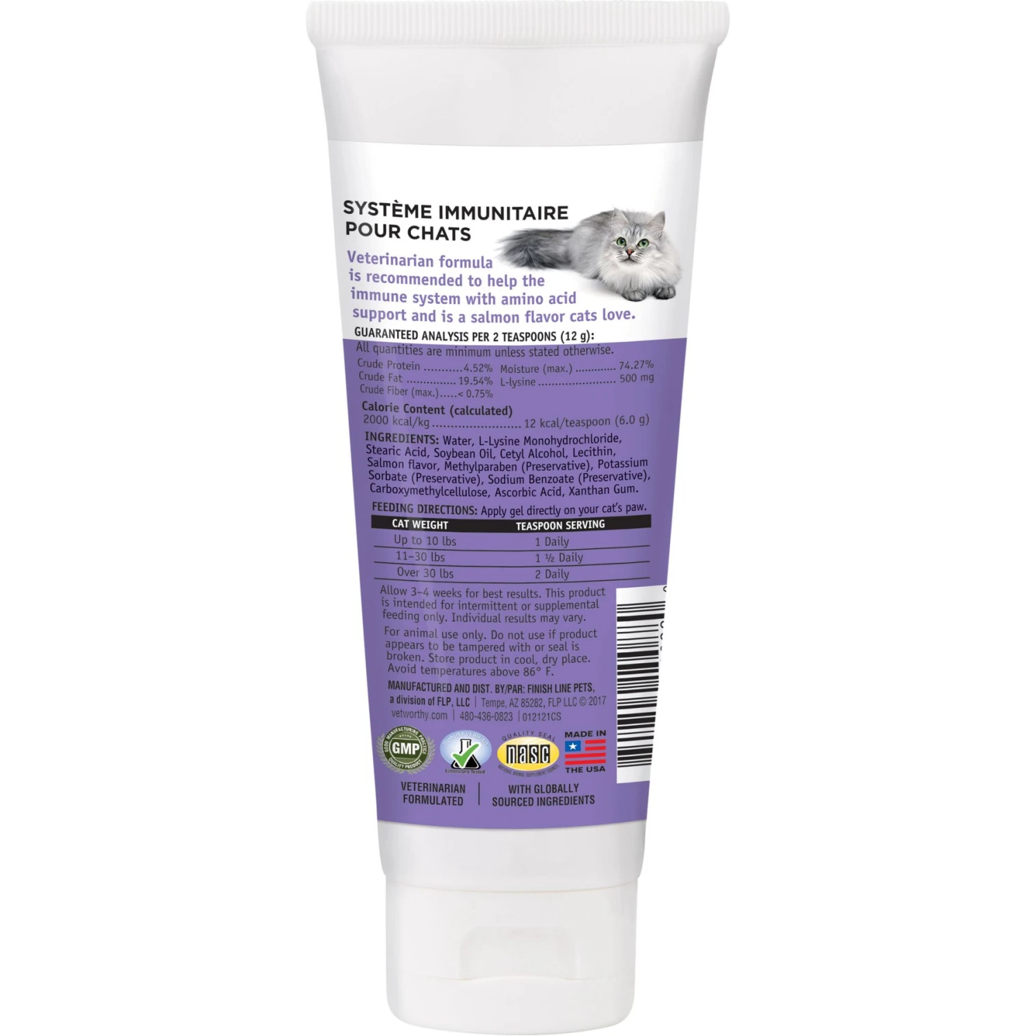 Vet Worthy L-Lysine Paw Gel Salmon Flavored Gel Immune Supplement For Cats, 3-oz Tube 4 Vet Worthy L-Lysine Paw Gel Salmon Flavored Gel Immune Supplement For Cats, 3-oz Tube - Image 2