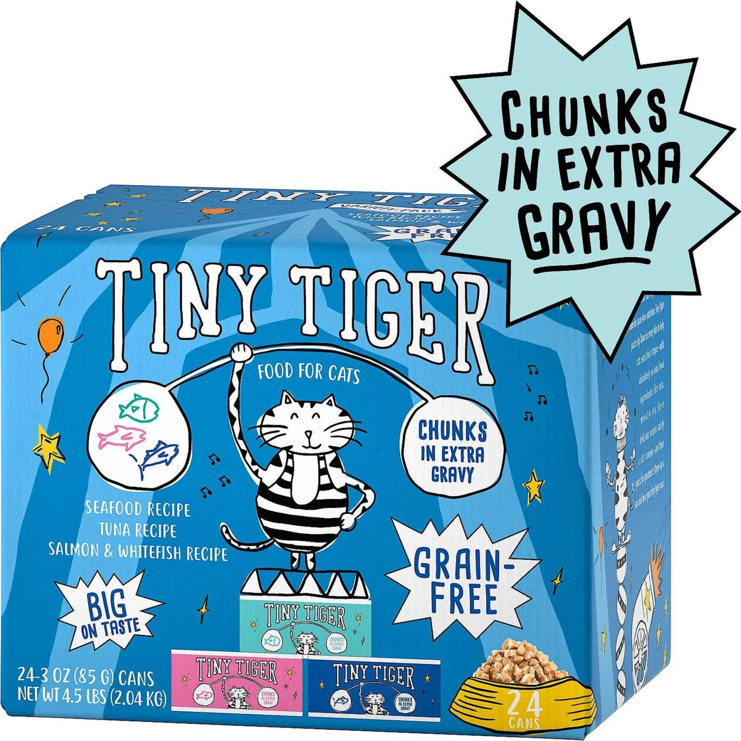 Tiny Tiger, Meaty Tenders Cat Treats, Salmon Recipe & Tiny Tiger Chunks In EXTRA Gravy Seafood Recipes Variety Pack Grain-Free Canned Cat Food 8 Tiny Tiger, Meaty Tenders Cat Treats, Salmon Recipe & Tiny Tiger Chunks In EXTRA Gravy Seafood Recipes Variety Pack Grain-Free Canned Cat Food - Image 6