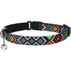 CollarDirect Tribal Pattern Ethnic Design Nylon Cat Collar -Meow Meals 348060 PT2. AC SS1800 V1639794386