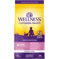 Wellness Complete Health Natural Grain-Free Deboned Chicken & Chicken Meal Dry Kitten Food & Wellness Complete Health Kitten Variety Pack Grain-Free Canned Cat Food, 3-oz, Case Of 12 -Meow Meals 353443 PT1. AC SS1800 V1639530685