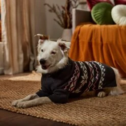 Frisco Gray Chevron Print Dog & Cat Sweater -Meow Meals 353555 PT7. AC SS1800 V1660749506