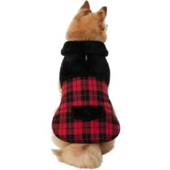 Frisco Mediumweight Plaid Faux Fur Dog & Cat Jacket -Meow Meals 353847 PT2. AC SS1800 V1661273430