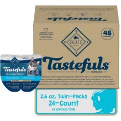 Blue Buffalo Tastefuls Spoonless Singles Chicken Entrée Pate Adult Cat Food, 2.6-oz Cup, Case Of 24 -Meow Meals 354411 PT3. AC SS1800 V1642015299