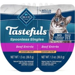 Blue Buffalo Tastefuls Spoonless Singles Beef Entrée Pate Adult Cat Food, 2.6-oz Cup, Case Of 24 11 Blue Buffalo Tastefuls Spoonless Singles Beef Entrée Pate Adult Cat Food, 2.6-oz Cup, Case Of 24 -Meow Meals 354419 PT2. AC SS1800 V1642014755