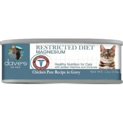 Dave's Pet Food Restricted Magnesium Chicken Diet Wet Cat Food, 5.5-oz Can, Case Of 24