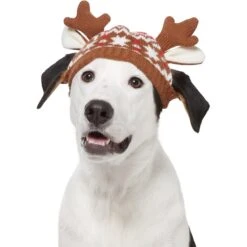 Frisco Antler Fair Isle Dog & Cat Hat -Meow Meals 358313 PT2. AC SS1800 V1660764826