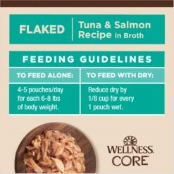 Wellness Tiny Tasters Tuna & Salmon Grain-Free Flaked Wet Cat Food, 1.75-oz Pouch, Case Of 12 19 Wellness Tiny Tasters Tuna & Salmon Grain-Free Flaked Wet Cat Food, 1.75-oz Pouch, Case Of 12 -Meow Meals 363909 PT8. AC SS1800 V1695832228
