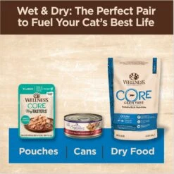 Wellness CORE Tiny Tasters Tuna & Shrimp Grain-Free Flaked Wet Cat Food, 1.75-oz Pouch, Case Of 12 -Meow Meals 363911 PT5. AC SS1800 V1695832230