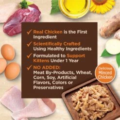 Wellness CORE Tiny Tasters Kitten Chicken Grain-Free Minced Wet Cat Food, 1.75-oz Pouch, Case Of 12 -Meow Meals 363913 PT3. AC SS1800 V1695841334