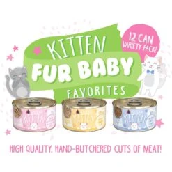 Weruva Kitten Fur Baby Favorites Chicken Flavored Shredded Wet Cat Food Variety Pack, 3-oz Can, Case Of 12 -Meow Meals 373278 PT4. AC SS1800 V1649884908