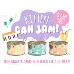 Weruva Kitten Can Jam! Chicken, Tuna & Salmon Flavored Pate Canned Cat Food Variety Pack -Meow Meals 373280 PT4. AC SS1800 V1657657676