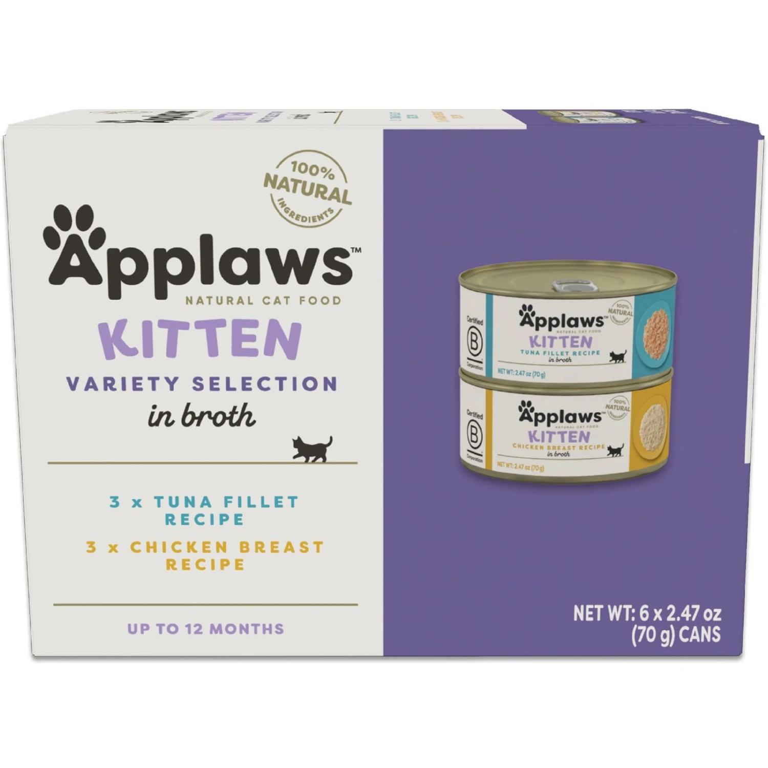Applaws Kitten Variety Pack Wet Cat Food, 2.47-oz, Case Of 6 3 Applaws Kitten Variety Pack Wet Cat Food, 2.47-oz, Case Of 6