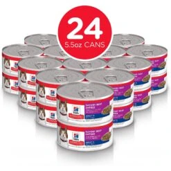 Hill's Science Diet Adult 7+ Savory Beef Entree Canned Cat Food -Meow Meals 48928 PT1. AC SS1800 V1585593699