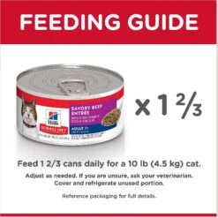 Hill's Science Diet Adult 7+ Savory Beef Entree Canned Cat Food -Meow Meals 48928 PT7. AC SS1800 V1598154980