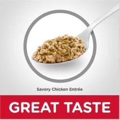 Hill's Science Diet Adult 7+ Savory Chicken Entree Canned Cat Food -Meow Meals 48943 PT5. AC SS1800 V1598146584