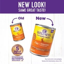 Wellness Complete Health Pate Chicken Entree Grain-Free Natural Canned Cat Food -Meow Meals 49270 PT1. AC SS1800 V1666650291