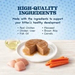 Blue Buffalo Baby Blue Healthy Growth Formula Natural Multi-Pack Chicken Recipe Kitten Wet Food, 3-oz Cans, 6 Count -Meow Meals 502326 PT3. AC SS1800 V1647638811