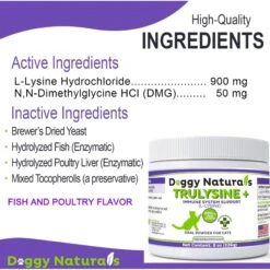 Pet Health Pharma Doggy Naturals Trulysine+ Powder Immune Supplement For Cats, 8-oz -Meow Meals 506058 PT1. AC SS1800 V1670515417