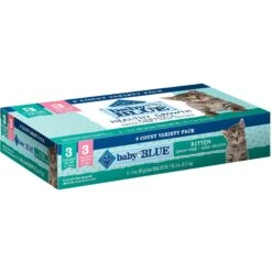 Blue Buffalo Baby Blue Healthy Growth Formula Grain-Free High Protein Variety Pack Kitten Wet Food, 3-oz Can, Case Of 6 & Dr. Elsey's Kitten Attract Clumping Clay Cat Litter -Meow Meals 515094 PT1. AC SS1800 V1700690445