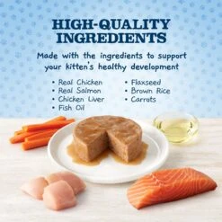 Blue Buffalo Baby Blue Healthy Growth Formula Grain-Free High Protein Variety Pack Kitten Wet Food, 3-oz Can, Case Of 6 & Dr. Elsey's Kitten Attract Clumping Clay Cat Litter -Meow Meals 515094 PT3. AC SS1800 V1700888097