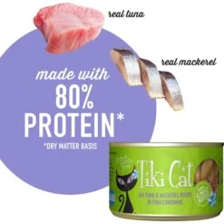 Tiki Cat Luau Ahi Tuna & Mackerel In Tuna Consomme Grain-Free Canned Cat Food -Meow Meals 52567 PT4. AC SS1800 V1702328872