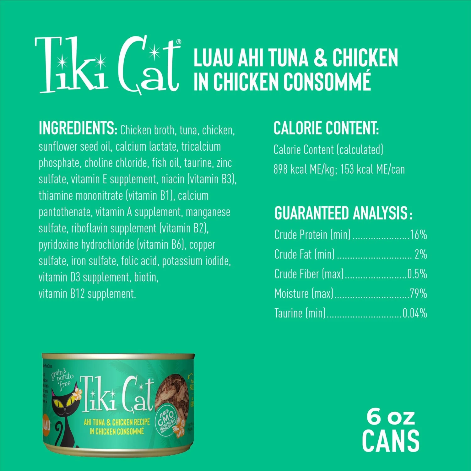 Tiki Cat Luau Ahi Tuna & Chicken In Chicken Consomme Grain-Free Canned Cat Food 5 Tiki Cat Luau Ahi Tuna & Chicken In Chicken Consomme Grain-Free Canned Cat Food - Image 3