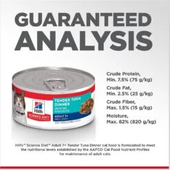 Hill's Science Diet Adult 7+ Tender Tuna Dinner Canned Cat Food -Meow Meals 52769 PT6. AC SS1800 V1598151675