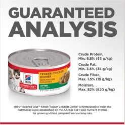 Hill's Science Diet Kitten Tender Chicken Dinner Canned Cat Food -Meow Meals 52774 PT6. AC SS1800 V1598145084