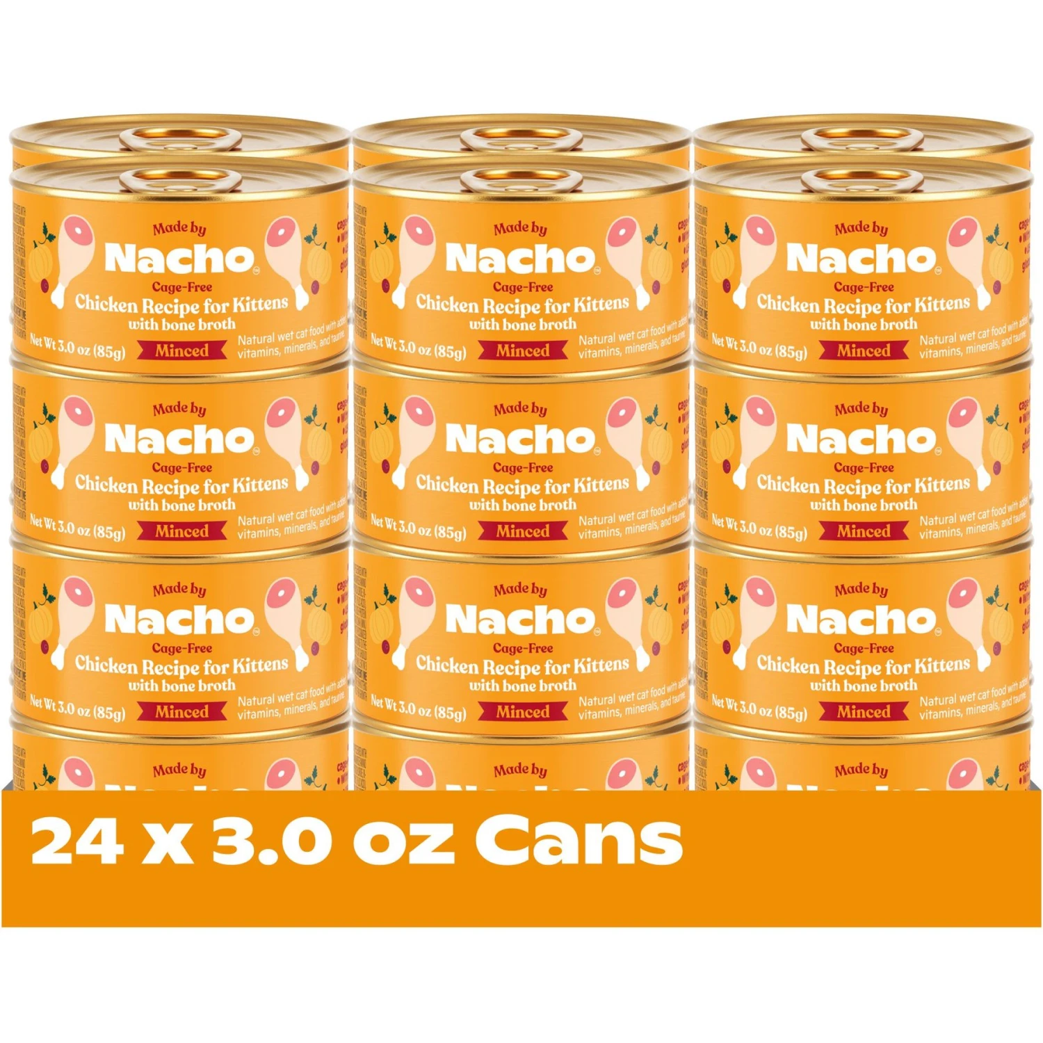 Made By Nacho Chicken Recipe Minced Wet Kitten Food, 3-oz Can, Case Of 24 5 Made By Nacho Chicken Recipe Minced Wet Kitten Food, 3-oz Can, Case Of 24 - Image 3