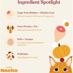 Made By Nacho Chicken Recipe Minced Wet Kitten Food, 3-oz Can, Case Of 24 15 Made By Nacho Chicken Recipe Minced Wet Kitten Food, 3-oz Can, Case Of 24 -Meow Meals 554902 PT4. AC SS1800 V1699025548