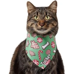 Frisco Gingerbread Treats Personalized Dog & Cat Bandana -Meow Meals 564502 PT7. AC SS1800 V1660251028